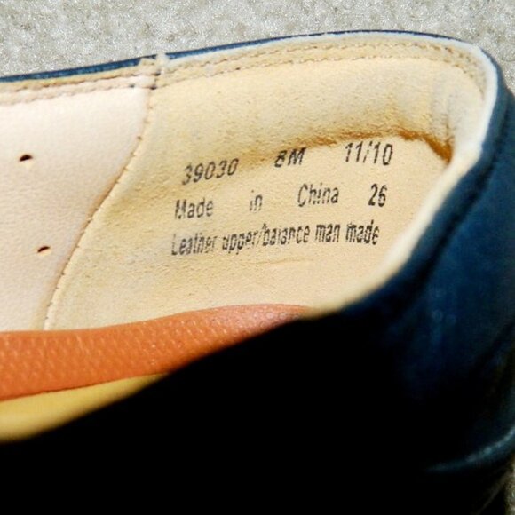 Women's CLARKS Structured Loafers Size 8 Medium Navy Blue Leather Slip-Ons - Picture 4 of 12